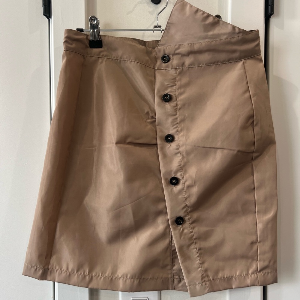 Pretty Little Thing - Tan Fold Over Button-Up Skirt